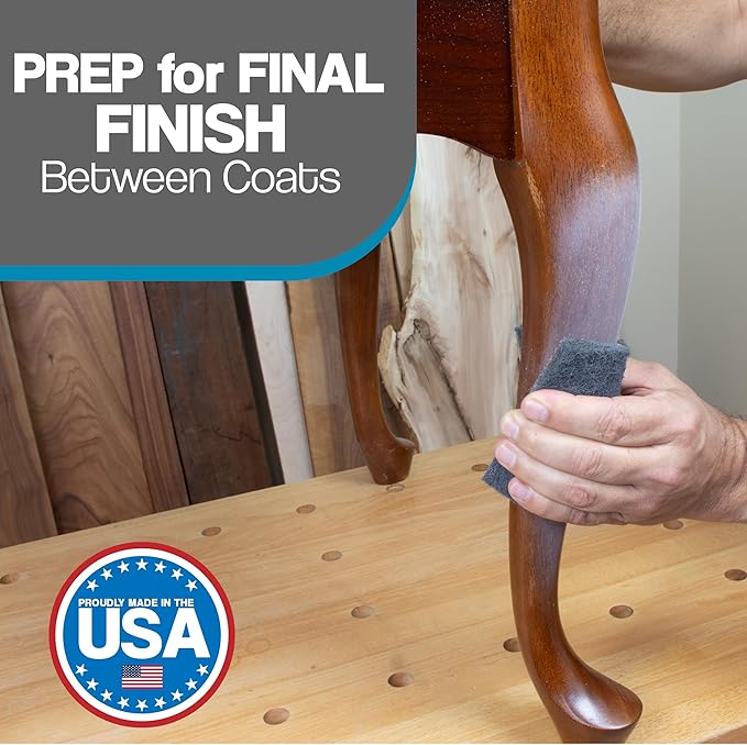 6" x 9" Non-Woven Surface Prep Finishing Pads for Wood, Metal, Smooth Surfaces Before Final Finish, Oxidation Removal, Restore Shine, Very Fine Scuff Pads for Paint Prep - 800 Grit - 10 Pack (Gray)