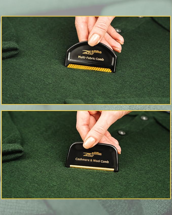 ZEFFFKA Cashmere Fine Wool Clothes Sweater Multi-Fabric Garments De-Pilling De-Fuzzing Comb Lint Fuzz Balls Remover Pills Cleaner and Shaver