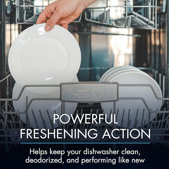 Glisten Dishwasher Cleaner and Freshener Deodorizer, Cleans and Freshens During Wash Cycle, Made in the USA, Lemon Scent, 9 Tablets