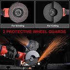 AOBEN Cordless Angle Grinder 4-1/2 inch, 21V Battery Grinder Kit, Power Electric Cut Off Tool, Brushless Motor, 2x4.0Ah Battery & Charger, for Metal Cutting, Grinding, Polishing