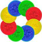 DecorRack 6 Mesh Scourers, Premium Non-Scratch Plastic Scourers, Stain Removing Cleaning Scrubber, for Kitchen Garage Bathroom (Pack of 6)