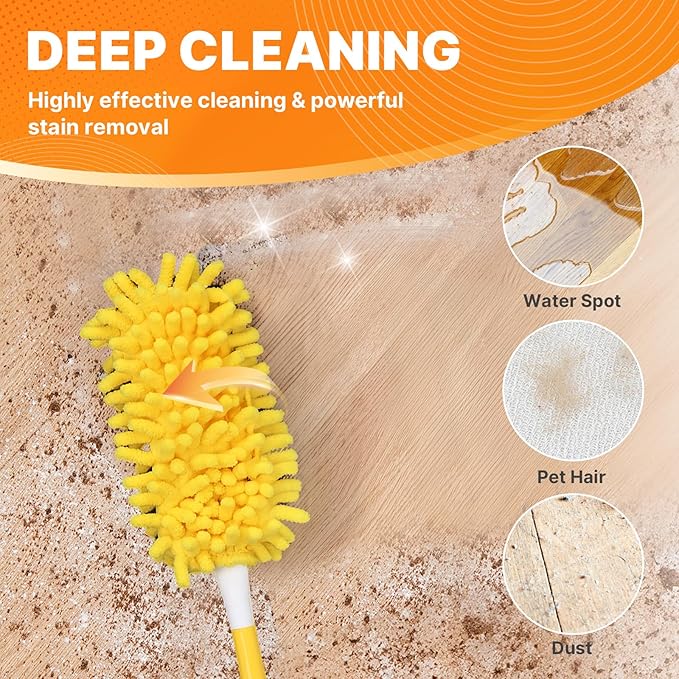 Reusable Duster Pads Compatible with Swiffer Hand Duster, 360 Duster Refill, Dusters Heavy Duty Refills, Microfiber Dusters Refills for Swiffer 3ft 6ft Extended Handle, 2 Pack (Handle is Not Included)