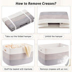 Blanket Basket,Rectangle Woven Baskets for Storage,30L Laundry Basket for Decorative Nursery Blanket,Toys,Dirty Clothes and Magazine in Shelves,Baby Room,and Living Room