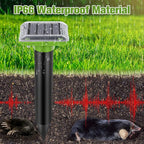 Solar Mole Repellent, Ultrasonic Gopher Repeller Outdoor, 6 Packs Solar Powered Waterproof Snake Repellent Deterrent Gopher Vole Snake Pest and Other Animals from Lawn Garden Yard Home (6PCS)