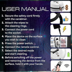 White Automatic Window Cleaner Robot W100, 11.8 x 5.9 x 4.7 Inch with 3 Modes and 10 Cloth Pads. Window Vacuum Cleaner for Windows Without Water Spray. Automatic Glass Cleaner Vacuum, 72dB