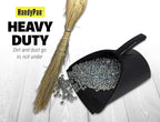 HandyPan Heavy Duty Dustpan, Black - Large Dust Pan Made in the USA with Tight Seal Lip to Keep Dust, Dirt, Debris In-Great for Home, Shop, Garage, Use-Stackable, Standing Dustpan for Wet or Dry Tasks