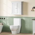 ChooChoo Bathroom Wall Cabinet Set of 2, Over The Toilet Space Saver Storage Cabinet, Medicine Cabinet with 2 Door and Adjustable Shelves, Cupboard, White