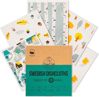 Harps&Seb Swedish Dishcloths for Kitchen Dish Towels - 5 Pack, Non-Scratch Reusable Paper Towels, Super Absorbent Washable Swedish Dish Cloths, No Odor, Biodegradable, Home Design