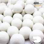 Wooland Wholesale Bulk Laundry XL Premium Wool Dryer Balls-100% New Zealand Organic Wool Natural Fabric Softener for Sensitive Skin, Babies (400 Count)
