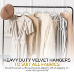 Techzoo Premium Velvet Hangers 50 Pack Ultra Thin Non Slip Adult Felt Space Saving Suit Hanger for Closet Heavy Duty Coat Pants Jackets Dress Hangers 360° Swivel Hook Hold Upto 10 lbs Silver Birch