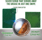 12 PCS Heavy Duty Scour Pads, Non Abrasive Green Nylon Reusable Scrub Pads for Kitchen, Sink, Dishes, Garage and Multipurpose Cleaning