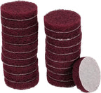 HARFINGTON 20pcs Scrubber Scouring Pads 400 Grits 2 Inch Drill Power Brush Hoop and Loop Surface Conditioning Disc Drill Scuffing Disc Scrub Pads for Home Kitchen Cleaning, Red