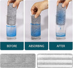 Mop Replacement Pads Compatible with JOYMOOP Flat Mop or Mop Bucket Set - Microfiber Flat Mop Pads for All 13" X 4.9" Squeeze Flat Floor Mop - Washable Mop Head Replacement (1+1 Pack)
