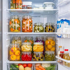 HomArtist Square Glass Jars with Airtight Lid Set of 3, 50 floz Wide Mouth Mason Jars with Clamp Lids,Glass Sealed Jars with Air Tight Lids, Best for Kitchen & Pantry Food Storage