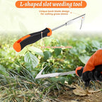 Weed Puller Tool, Manual Portable Stainless Steel Weeder Puller Tool, Crack Weed Remover Gardening Tools for Garden Farm Backyard