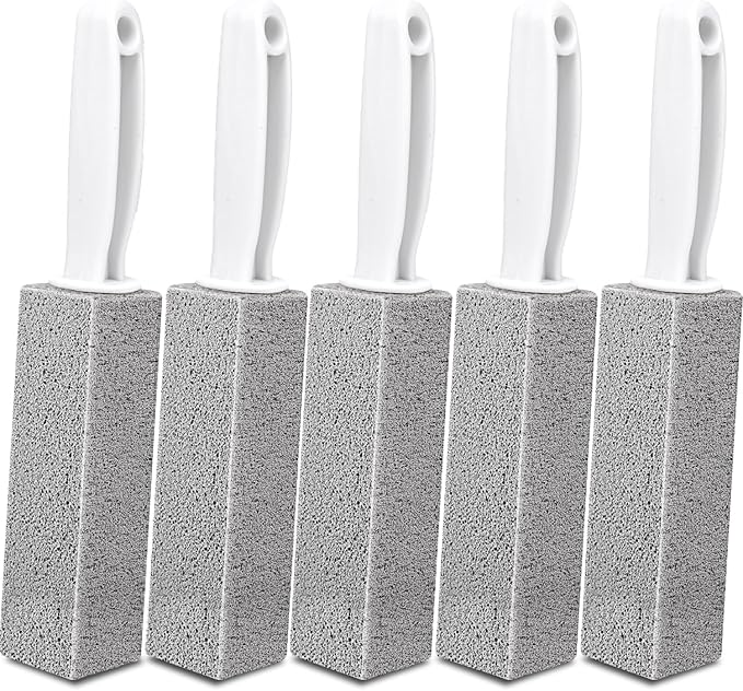 AZEN 5 Pack Pumice Stone for Cleaning, Pumie Scouring Stick with Handle, Pumice Stone Toilet Bowl Cleaner, Hard Water Stain Remover for Toilet, Bathroom, Kitchen Sink, Grill
