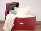 Covermates Keepsakes - Storage Box - Heavy Duty Polyester - Reinforced Handles - ID Window - Indoor Storage - Closet Storage, Red Heather