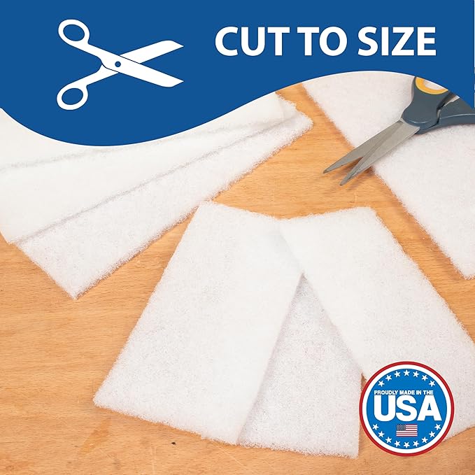 10 Pack of 6 x 9 White Non Scratch Non-Woven Pads for Buffing Cleaning Polishing and Multi Purpose Use in Your Home Workshop or DIY Garage Shop