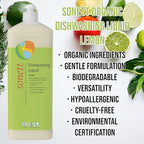 Sonett Organic Dishwashing Liquid Organic 100% Biodegradable Lemon, 34 Fl.Oz (1 Count)