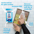 Sprayway Glass Cleaner Wipes, 20ct, Pack of 6 | On-the-Go Resealable Package, Pre-Moistened | Original Ammonia-Free Formula | Removes Fingerprints, Dust, Dirt | All Glass Surfaces