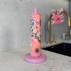 Reusable Paper Towels - 10 Pack - Roll of Washable Cotton Cloth Paper Towels - Paperless Reusable Napkins Cloth Washable - Absorbent + Long Lasting - Zero Waste Products - (Flower Power)