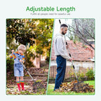 Rake for Leaves Heavy Duty 72 Inch Long Expandable Leaf Rake, 18 Inch Wide Garden Rakes with 25 Reinforced Tines and Stainless Steel Handle for Lawn, Yard, Leaf Cleanup