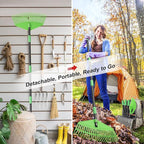 Plastic Rake for Leaves - Upgraded Anti-Break Nylon Head,75" Adjustable Leaf Rake,Gentle on Lawn,Garden,Yard,Grass,Pine Needle,Shrub,Lightweight for Women,Seniors,Kid,Gardening Camping Use