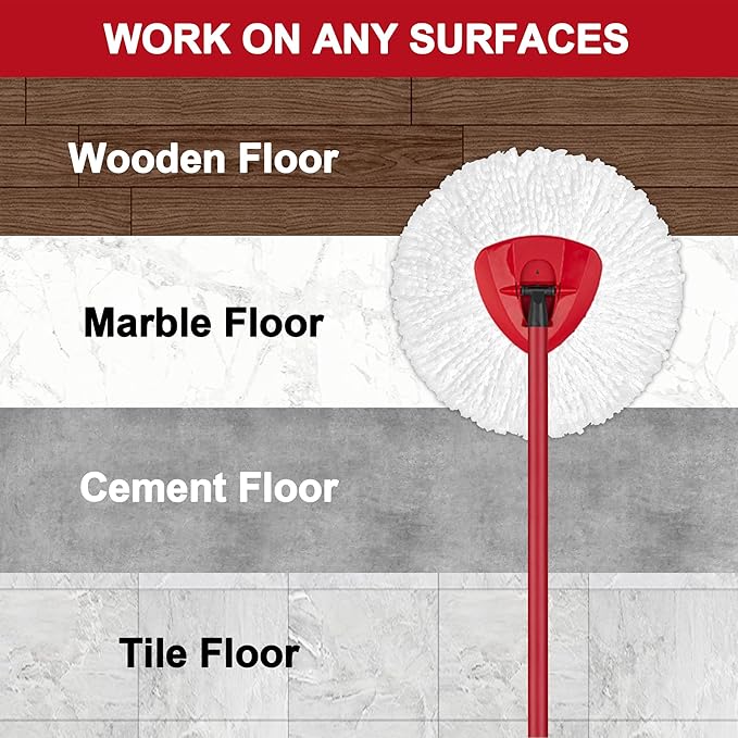 1 Pack Mop Heads Replacement for O-Ceda Easy Wrin Spin Mop, Microfiber Spin Mop Refills, Easy Cleaning Mop Head Replacement (1pc 1-Tank Mop White)