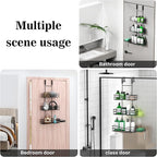DAOYA Over the Door Shower Caddy Hanging, 3 Tier Adjustable Shower Organizer with Soap Holder, Rustproof Bathroom Shelves Hanging on the Bathroom Glass Door, Matte Black
