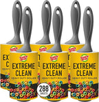 Scotch-Brite Extreme Clean Heavy Duty Lint Roller, Advanced Lint Removers for Larger Debris, Extra Sticky Lint Roller for Clothes, Pet Hair, Furniture, Cars, Offices, and More, 48 Sheets, 6 Pack