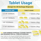 Garbage Disposal Cleaner Tablets - 24 Pack (1-Year Supply) Powerful Foaming Lemon Scented Kitchen Sink Freshener Drain & Pods Odor Eliminator and Deodorizer Septic Safe
