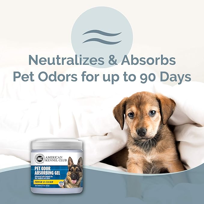 SMELLS BEGONE Pet Odor Absorber Gel - Air Freshener & Odor Eliminator - Made with Essential Oils - Fresh & Clean Scent - 15 Ounce