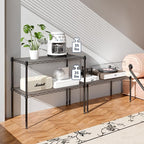 Whitmor 1 Tier Shelving Units, Wire Rack Storage Organizer, 30" L x 14" W x 15" H, Black w/Liner