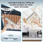 Squeegee 4-in-1 Window Cleaning Tool, Replaceable Foam-Friendly Brush Strip - Hanging & Water-Rinsable for Shower Glass, Glass Doors, Windows, Kitchen Stove, Car | Window Cleaning kit