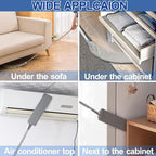 Retractable Gap Dust Cleaner with Extension Pole, Cleaning Tools with 2 Microfiber Dusting Cloths, Washable Extendable Long Handle Gap Dusters for Sofa Bed Furniture Bottom (2pcs Duster Cloths)