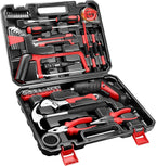 43 in 1 Household Tool Set with 3.6V USB Cordless Electric Screwdriver,Home Tool Kit with Cordless Drill Driver(Red)