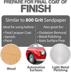 5" Abrasive Pad Hook & Loop Round Non-Woven Final Surface Prep Disc, Wood, Metal, Smooth Surface Before Final Finish, Oxidation Removal, Restore Shine, Very Fine Scuff Pads - 800 Grit - 10 Pack (Gray)