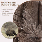 Natural Ostrich Feather Duster 14.9 inch Fluffy Mini Dusters with Plastic Handheld for Cleaning Car Keyboard Office 1 Pcs