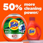 Tide Power Pods with Febreze Laundry Detergent Pacs, 45 Count, Botanical Rain Scent, All-Day Freshness