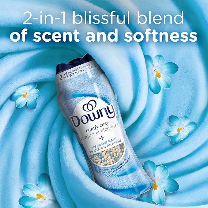 Downy Blends In-Wash Laundry Scent Booster Beads, Meadow Rain Scent, 13 OZ, Fabric Sottener Beads and Freshness