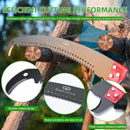 Manual Pole Saw for Tree Trimming, 27 FT Manual tree purner with 8 Fiberglass Handles, Sharp steel Blade and Heavy-Duty Giant Scissors, Extendable Design for Tree Maintenance, Green