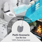 Upgrade Pumice Stone Toilet Bowl Cleaner,Bathroom Cleaner Brush Toilet Wand Refills with 30CM Long Handle for Remove Hard Water Stains with 1 Wand+ Pumice Stones (7 Pack)