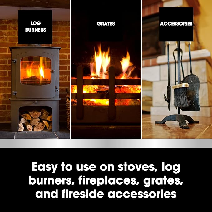 Furniture Clinic Stove Restorer | Matte Black High Heat Paint | Restores and Protects Cast Iron | For use on Log Burners, Grates, & Fireplaces | 8.5oz / 250ml