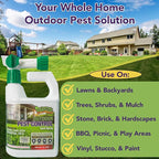 Trifecta Outdoor Pest Control | Natural mosquito repellent, tick, gnat, & mosquito backyard control | Pet & Kid Safe | Hose-End pest control spray for Lawns, Trees, Bushes, Patios & More (32oz 1-Pack)