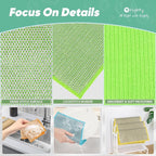 Orighty Multipurpose Wire Dishwashing Rag 12 Pcs, Upgraded Double-Layer Non-Scratch Wire Dish Cleaning Cloths, Kitchen Reusable Steel Scrubber, Powerful Dishcloth Rag for Cookware, Multicolor, 7"x8"