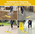JOYMOOP 17.7-Inch Microfiber Flat Mop Replacement Pads – Washable Reusable Grey & Stripe, Pack of 2 Wet & Dry Refill for JOYMOOP Flat Mop & Mop Bucket Set