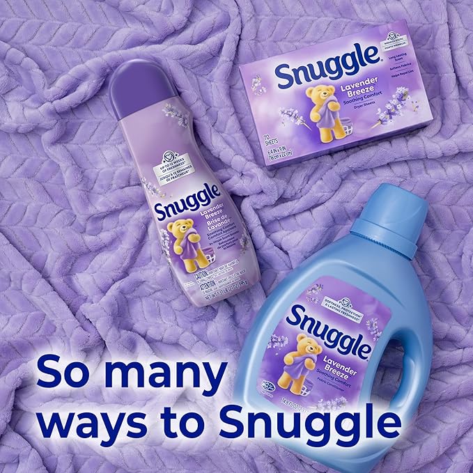 Snuggle Fabric Softener Dryer Sheets, Lavender Breeze Soothing Comfort, 230 Ct, Long-Lasting Fresh & Clean Scent, Softens Fabric, Reduces Static, Fights Wrinkles, Helps Repel Lint & Pet Hair, HE Safe