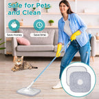 4 Pack 8.6" Square Microfiber Mop Pads Refills, Machine Washable, Highly Absorbent, Compatible with for True & Tidy Spin Mop and Most Square Spin Mops & Bucket