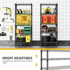 M MZG 1250 lbs 5 Tier Shelf Metal Storage Shelves Wire Rack Closet Organizers for Garage Kitchen Bathroom Laundry Black 11.8" D x 23.6" W x 59.5" H