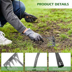 Iron Weeder Tool Without Long Handle, 7 Teeths Manual Weeder Remover Tool, Hand Weed Rake and Garden Hoe for Gardening, Heavy Duty Uprooting Weeding Pull for Yard, Lawn, Patio and Garden